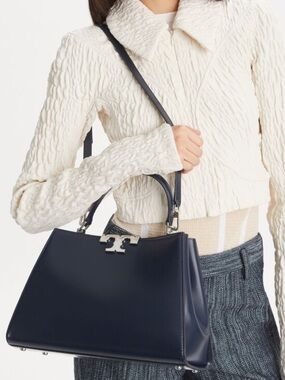 Eleanor Satchel Women’s Leather Bag in Navy